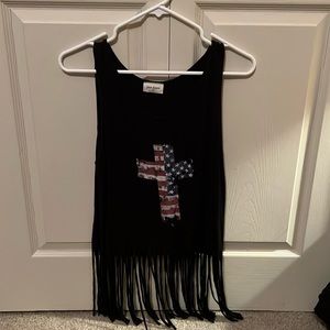 Cute fringe tank top